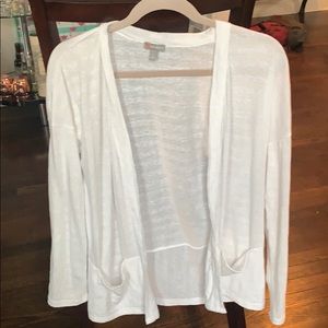 Talbots White Shrug with Pockets